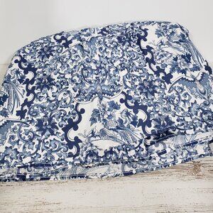 Ralph Lauren Twin Tamarind Bird Porcelain Blue White Floral Bed skirt Ruffle